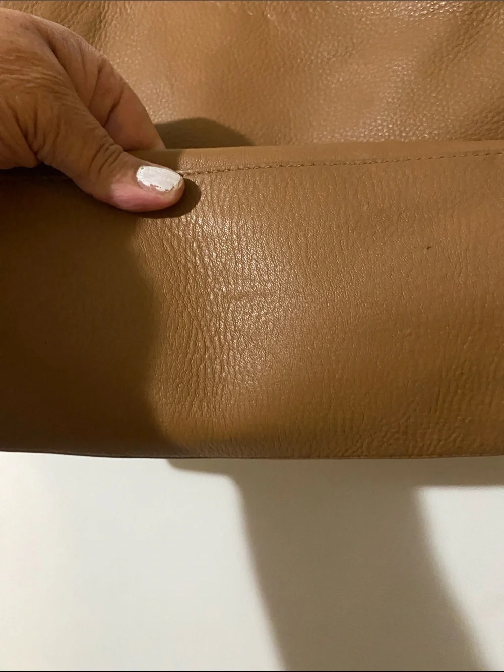 Tory Burch Camel Brown Leather Shoulder Tote with Gold Chain